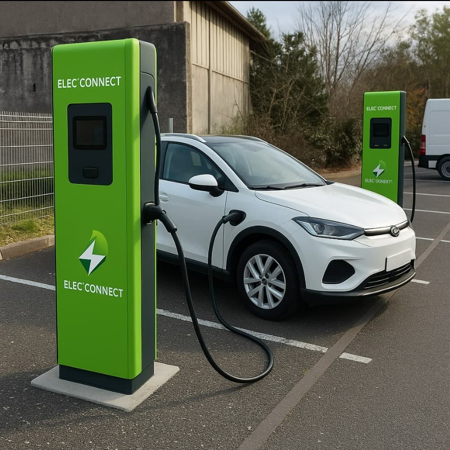 Bornes de recharge sur parking d’entreprise ELEC'CONNECT